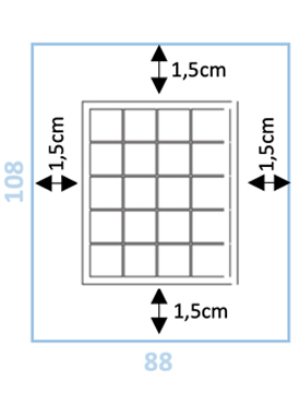 dimensions du panneau en briques de verre 4x5