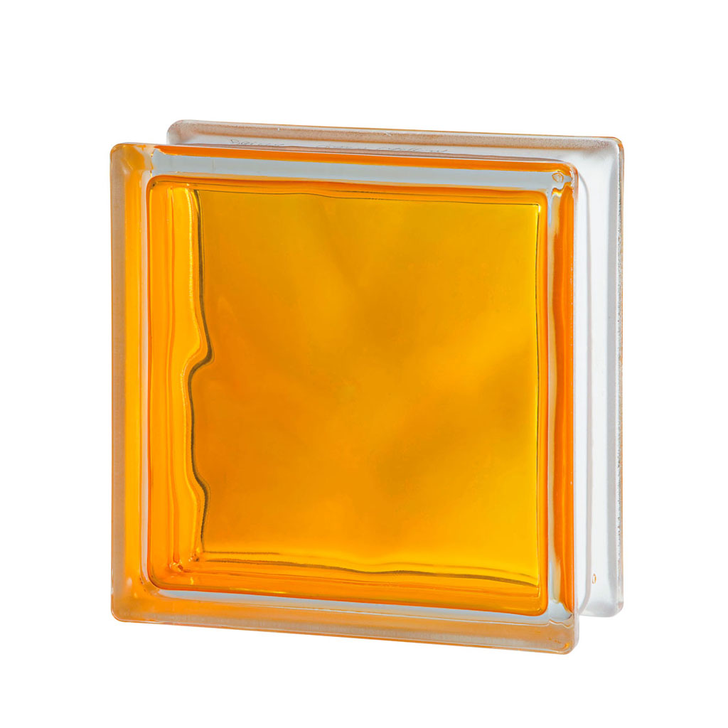 brique de verre de couleur jaune