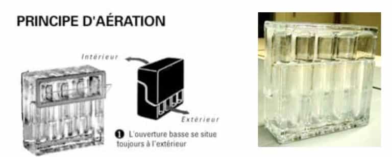 pavé de verre aération