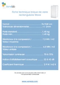 pave de verre rectangulaire motif nuage depoli