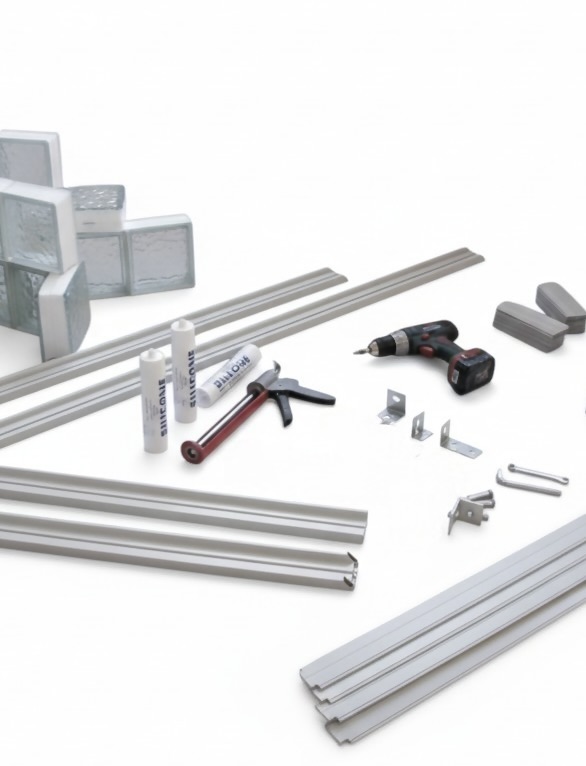 photo d'un kit de montage pour carreau de verre en intérieur